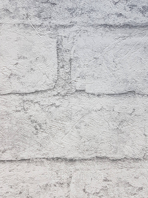 Шпалери вінілові на флізеліні Grandeco Anastasia метрові під цеглу структурні білі сірі Київ - фото 1