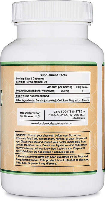 Гіалуронова кислота Double Wood Hyaluronic Acid 200 mg 180 capsules Луцьк - фото 2