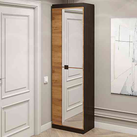 Шкаф распашной Эверест Соната-600 с зеркалом венге темный + дуб крафт золотой (DTM-2634) Львов