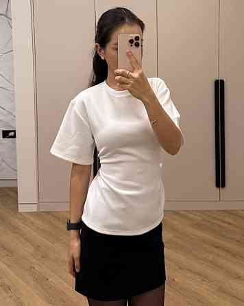 Жіноча базова повсякденна футболка з імітацією корсета Білий Одеса