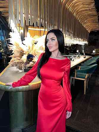 Жіноче стильне довге елегантне плаття дабл шовк Червоний, 42/46 Одеса