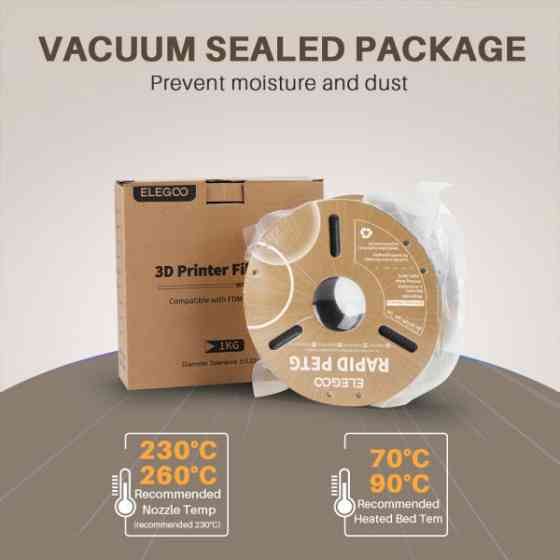 Пластик (Filament) ELEGOO RAPID PETG 1кг, 1.75мм, чорний Киев