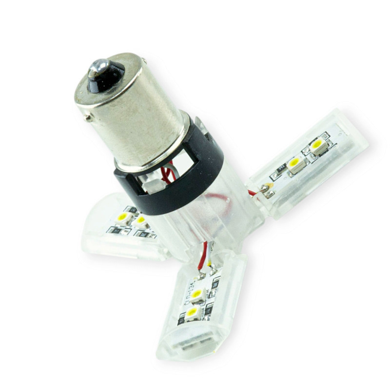 Автолампа А 12-21 біла 24 Лід 3528 3 пелюстка світлодіодна Мукачево - фото 1