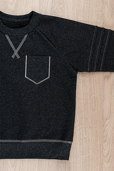 Джемпер для хлопчика, антрацит топ Крохатушка одяг Київ - фото 3