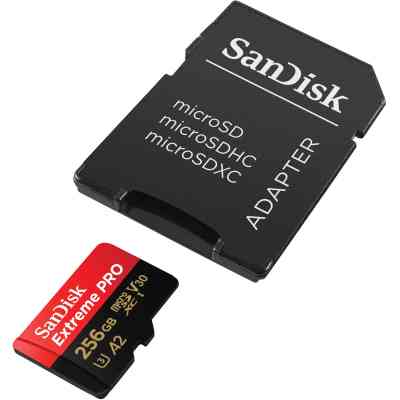 Карта пам&apos;яті SanDisk 256 GB microSDXC UHS-I U3 Extreme Pro+SD Adapter (SDSQXCD-256G-GN6MA) Вінниця