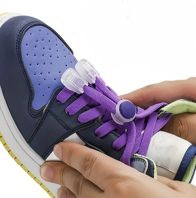 Шнурки еластичні без зав'язок з пластиковими фіксаторами Фіолетовий Смела - изображение 3