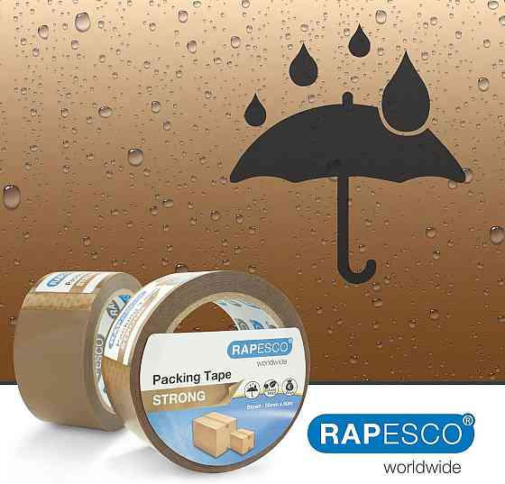 Упаковочная клейкая лента Rapesco 50 мм x 60 м коричневая 3 шт Киев
