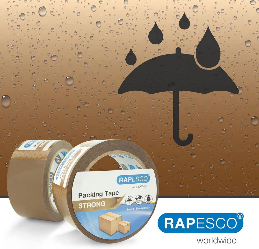 Упаковочная клейкая лента Rapesco 50 мм x 60 м коричневая 3 шт Киев - изображение 3