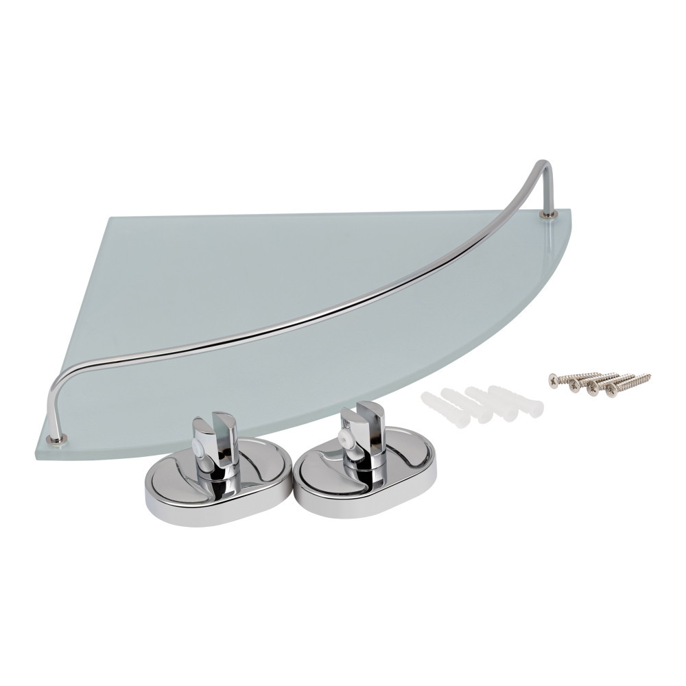 Полиця кутова Lidz Oreo 1001 скляна LDORE1001CRM22180 Chrome Київ - фото 7