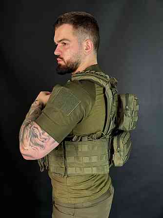 Тактична плитоноска Yakeda з 9 підсумками тактична плитоноска олива бронежилет на системмі моллі   WAR Львів