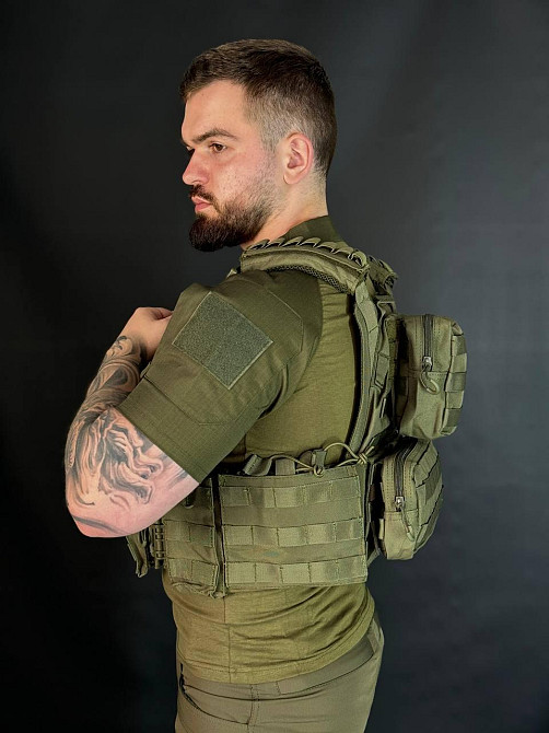 Тактична плитоноска Yakeda з 9 підсумками тактична плитоноска олива бронежилет на системмі моллі   WAR Львів - фото 2
