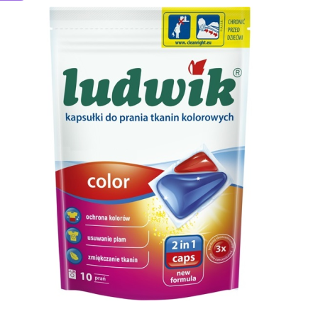 Гелевые капсулы Ludwik Color для стирки цветных вещей 2 в 1 Житомир