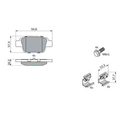 Тормозные колодки Bosch 0 986 494 030 Винница