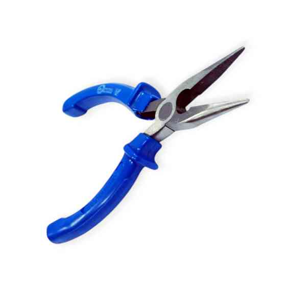 Длинногубцы прямые 160 мм синие ручки Мукачево