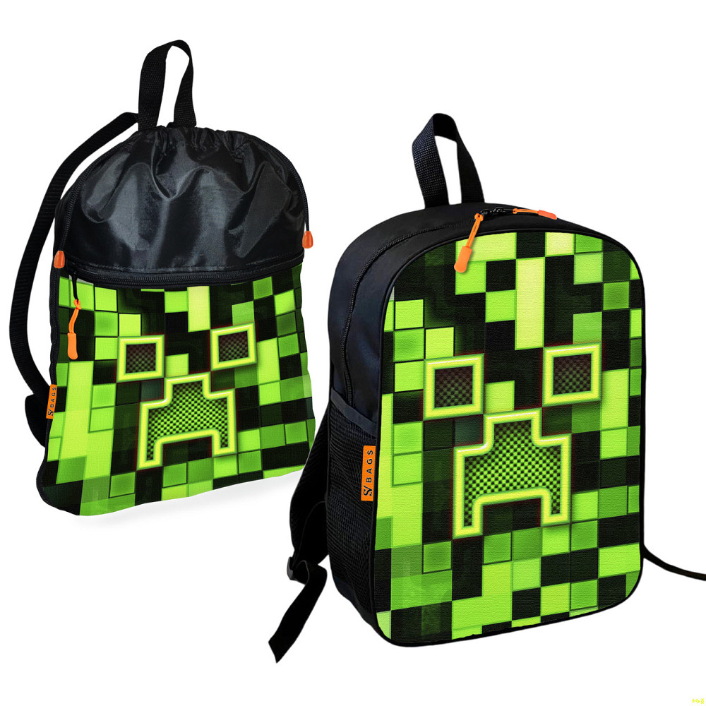 Шкільний рюкзак дитячий Minecraft + Сумка для взуття спортивної форми рюкзак-мішок для хлопчика (01714) Київ - фото 1