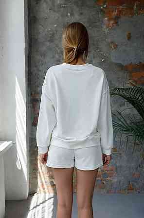 Костюм спортивний жіночий худі з шортами Молочний M/L Харків