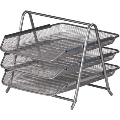 Лоток для паперів Buromax горизонтальний 3 в 1, металевий, сріблястий (BM.6252-24) Вінниця - фото 1