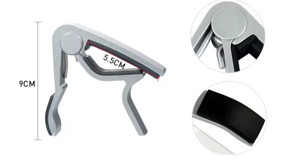 Гитарный каподастр для шестиструнной гитары капо 9 см серый Киев - изображение 3