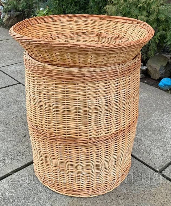 Корзина высокая с крышкой-корзинкой плетеная Киев - изображение 3