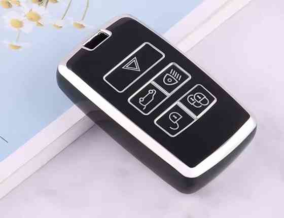 Захисний чохол для автомобільного ключа Land Rover Чорний зі сріблом Смела