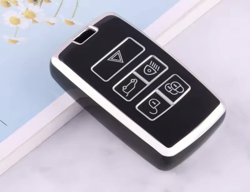 Захисний чохол для автомобільного ключа Land Rover Чорний зі сріблом Смела - изображение 1