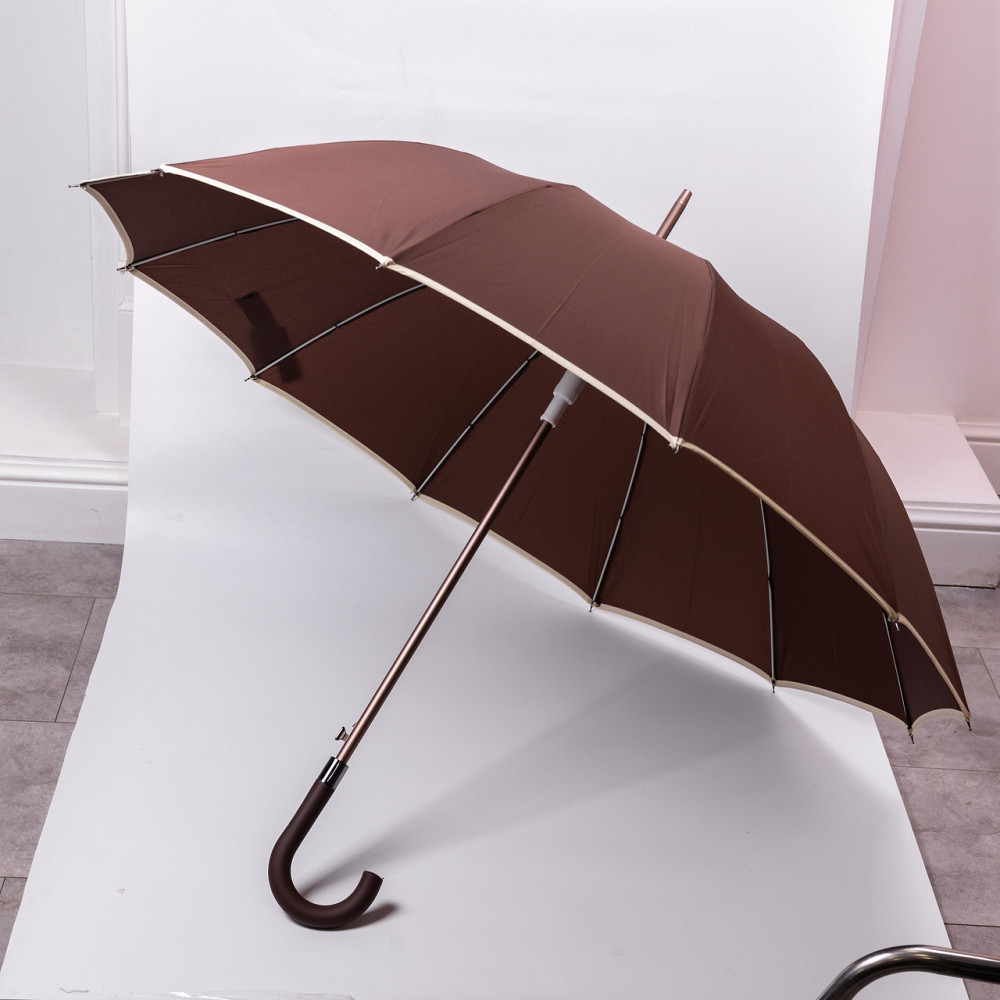 Класичний зонт-трость з чохлом, коричневий Київ - фото 8