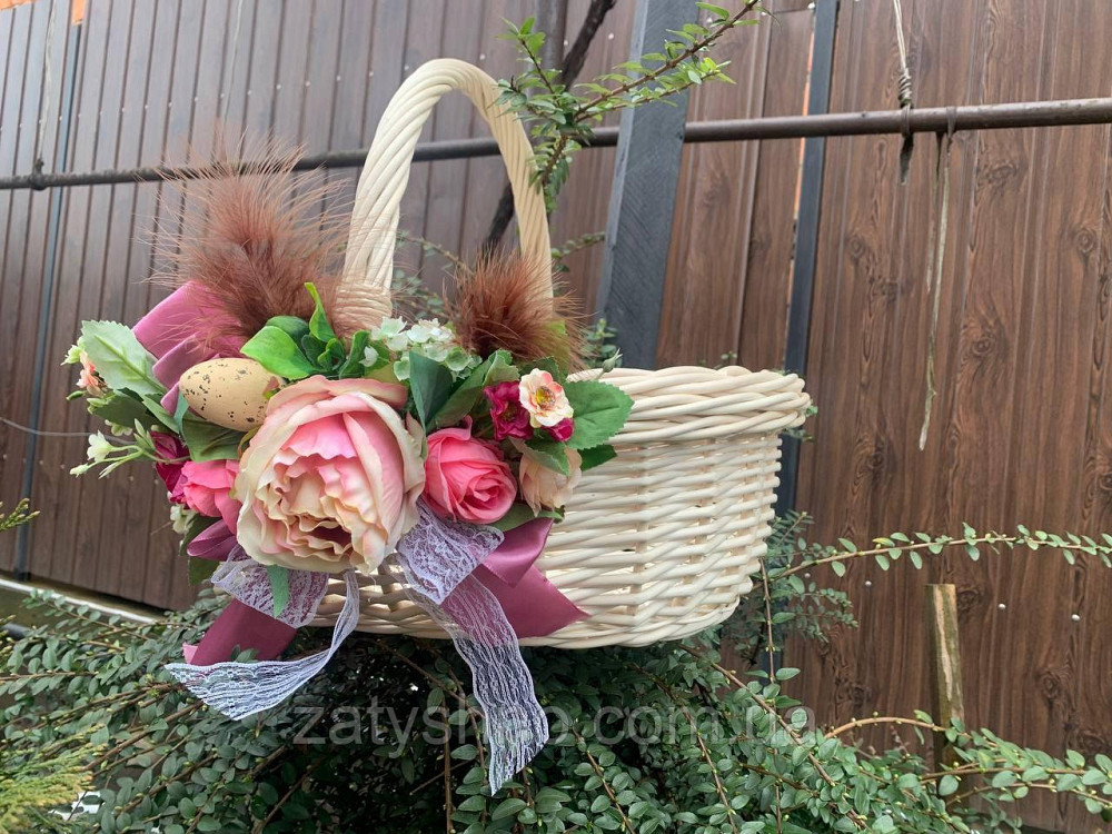 Кошик дерев'яний, плетений з лози, з прикрасою Київ - фото 5