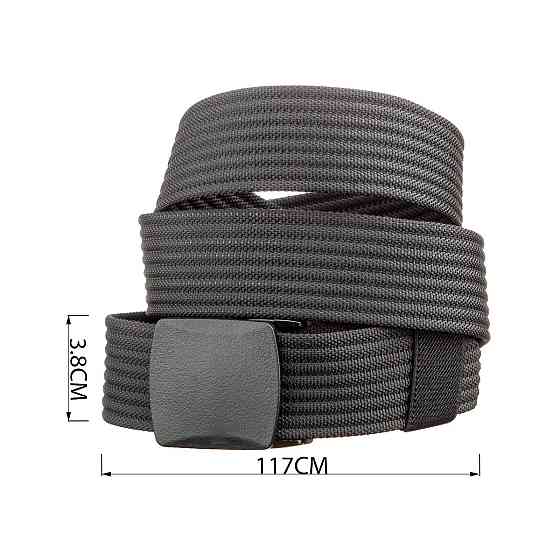 Щільний текстильний чоловічий ремінь Vintage 20227 Чорний Київ