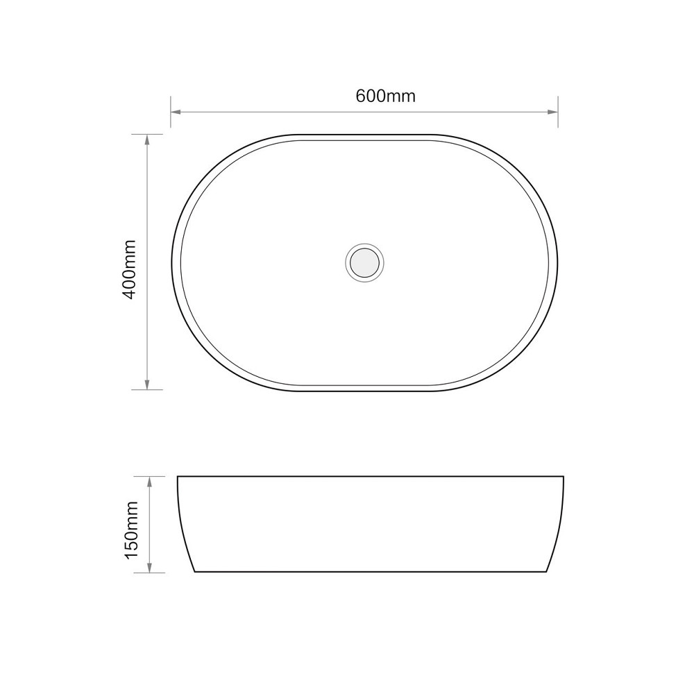 Раковина накладна MIXXUS PREMIUM ELLIPSE-0105 MARBLE-BLACK 600х400х150mm   ( MP6565 ) 39648 Харків - фото 2