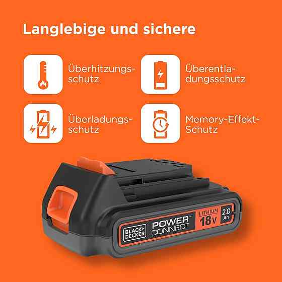 Аккумулятор Black+Decker 18V, 2.0AH, литий-ионный для электроинструментов POWERCONNECT, BL2018-XJ, Li-Ion Киев