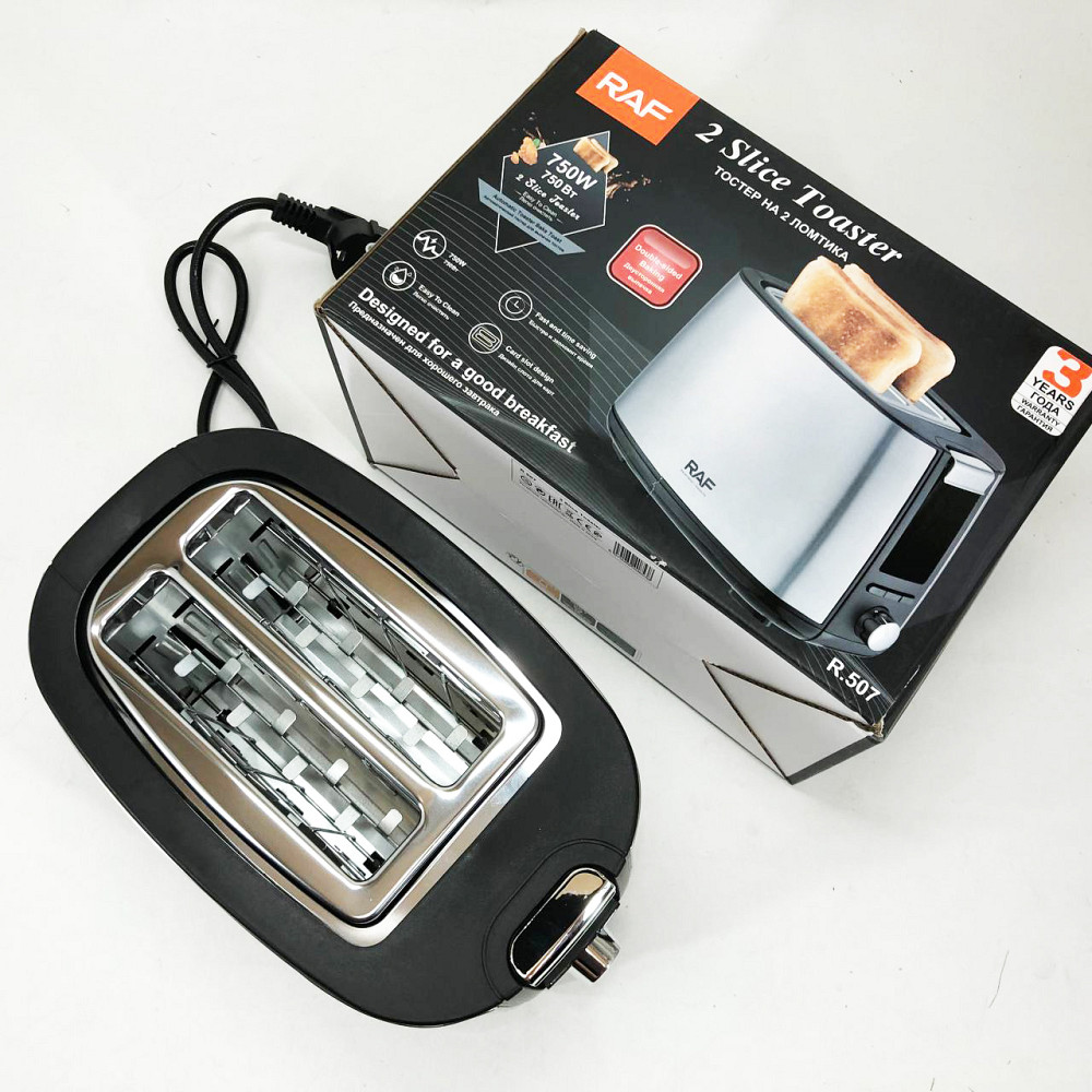 Тостеры для бутербродов RAF R.507 750 Вт, Кухонный тостер для бутербродов Тостер хлеба бытовой HD-57 Львов - изображение 3