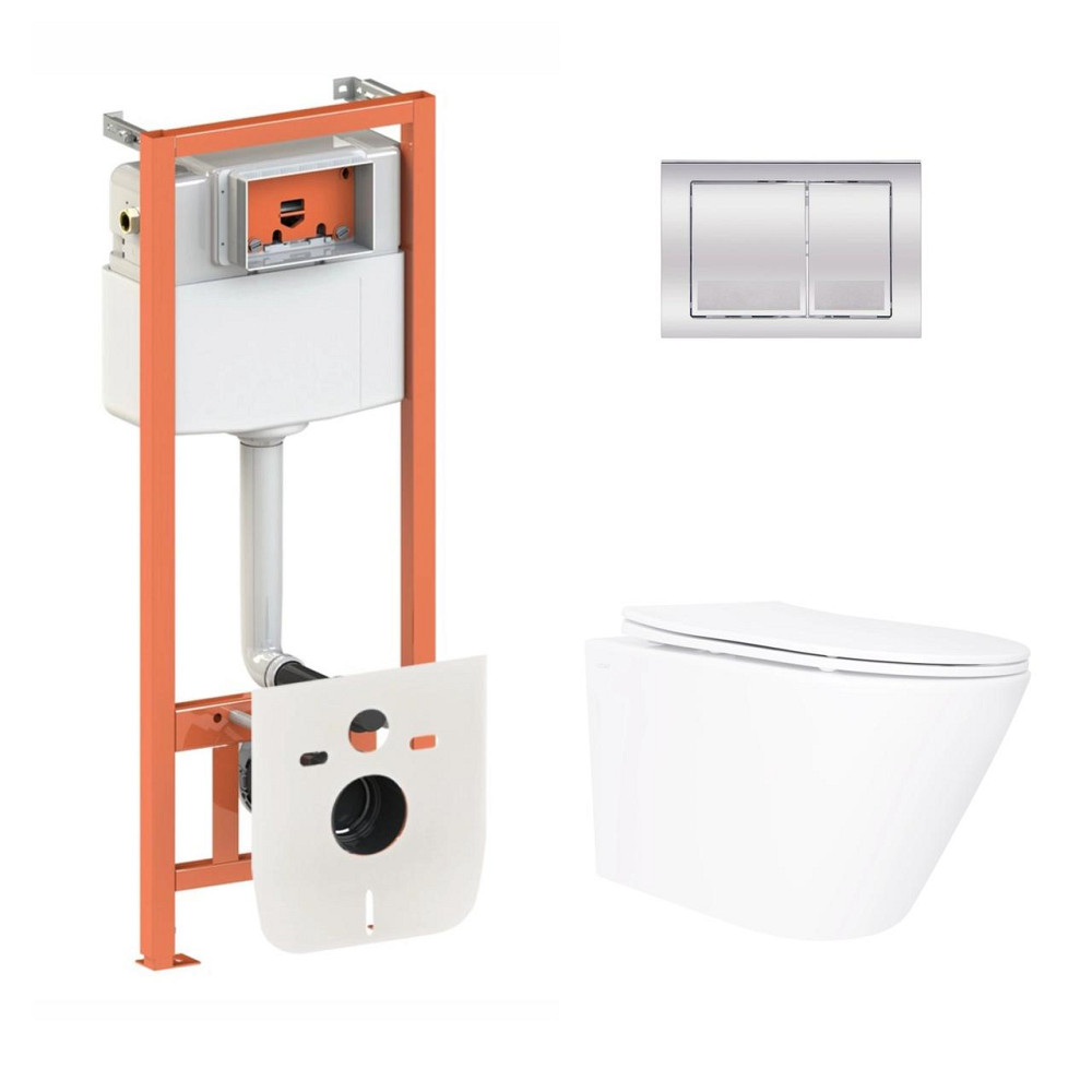 Готове рішення Qtap для ванної кімнати: підвісний унітаз Swan Ultra Quiet 520×360×320 + комплект інсталяції Nest 4 в 1 Київ - фото 10