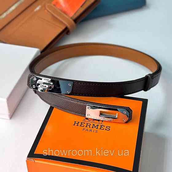 Тонкий женский пояс из натуральной кожи цвета кофе  (280-2) Киев