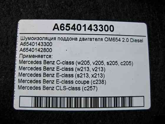 Mercedes-Benz  A6540143300 Шумоізоляція піддону двигуна OM654 R4 2.0 Diesel Одеса