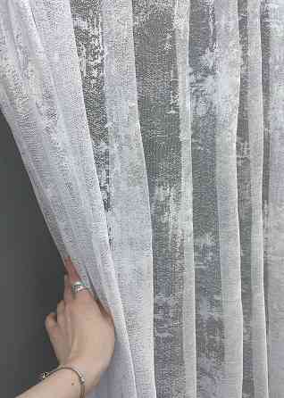 Тюль жакард, колекція "Мармур Al-1" колір білий 701т Київ