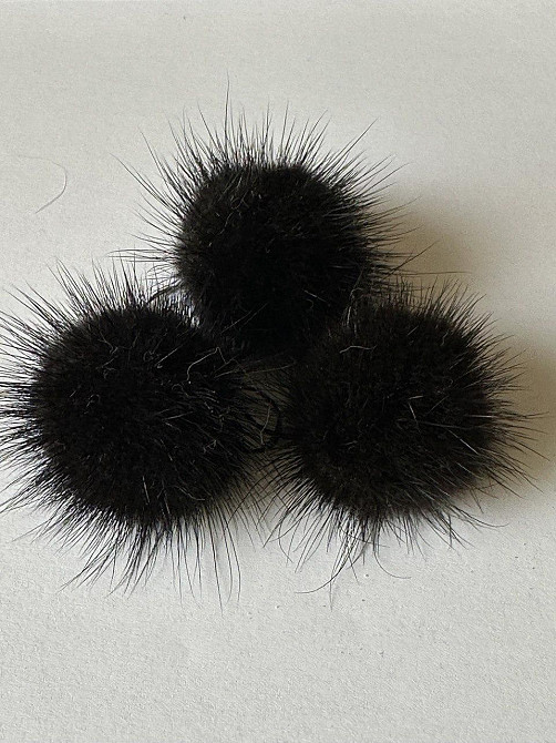 Помпони з натурального хутра норки Шоколадний Харків - фото 1