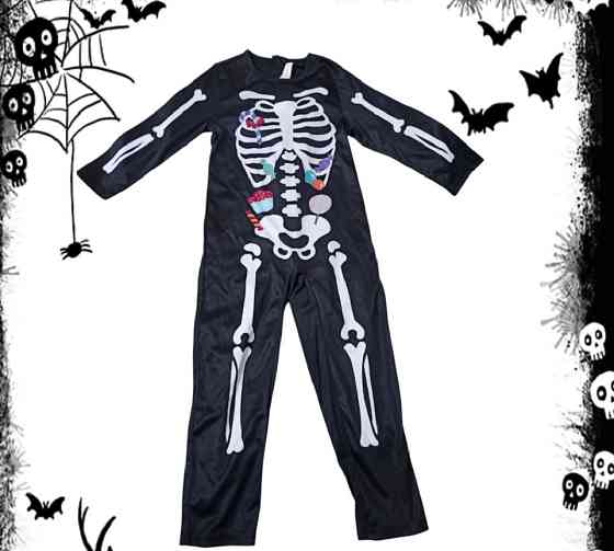 Дитячий комбінезон Скелет із солодощами на Хелловін розмір S на 110-116 білий Київ