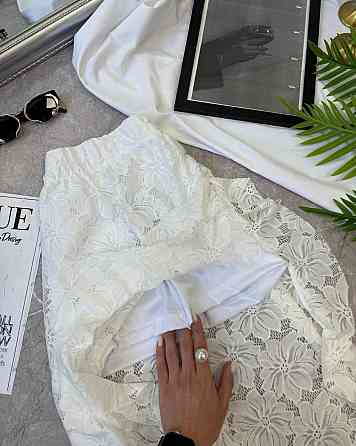 Жіноча трендова мереживна спідниця з шортами гіпюр(мереживо) Одеса