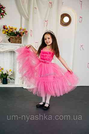 Детское нарядное розовое платье Барби 104-146 Кривой Рог