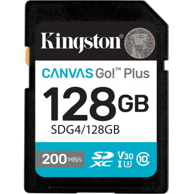 Карта памяти Kingston 128GB SDXC сlass 10 UHS-I U3 V30 Canvas Go Plus G4 (SDG4/128GB) Винница - изображение 1