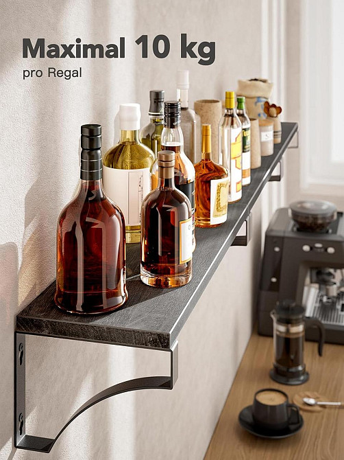 Полиця Pipishell PIFS01B-UK Чорний 3 полиці дерев'яні Paulownia металова конструкція дизайнерська настінна навісна до 10 кг Київ - фото 7