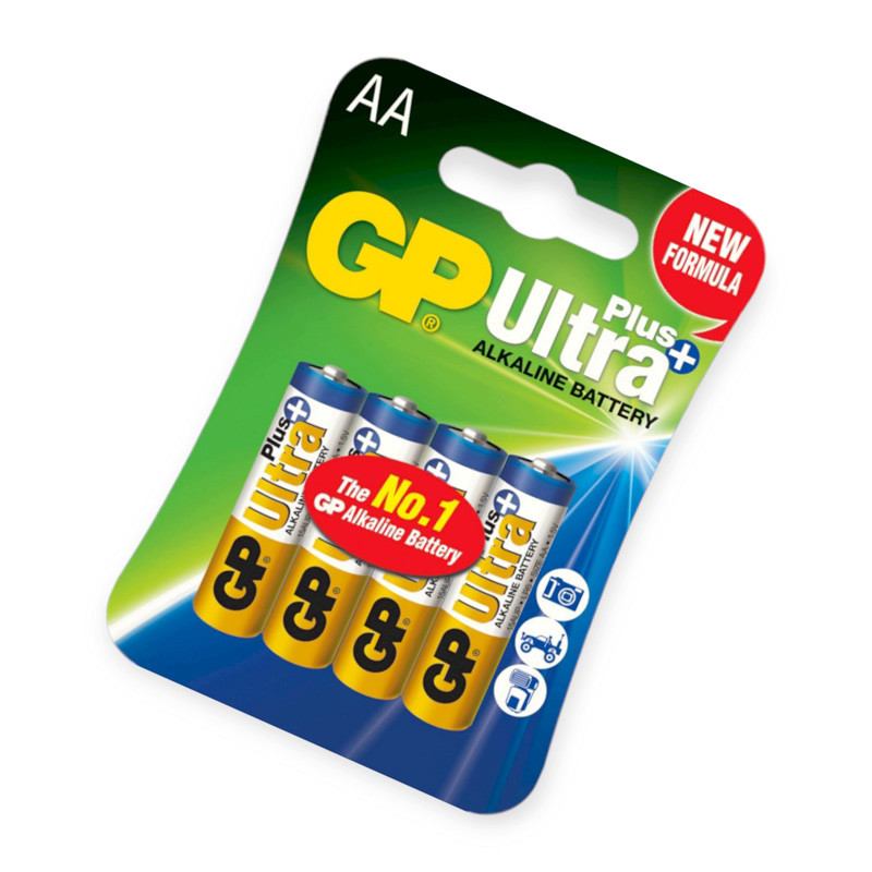Батарейка AA лужна 1.5V пальчик GP Ultra Plus Alkaline 4шт блістер Мукачево - фото 1