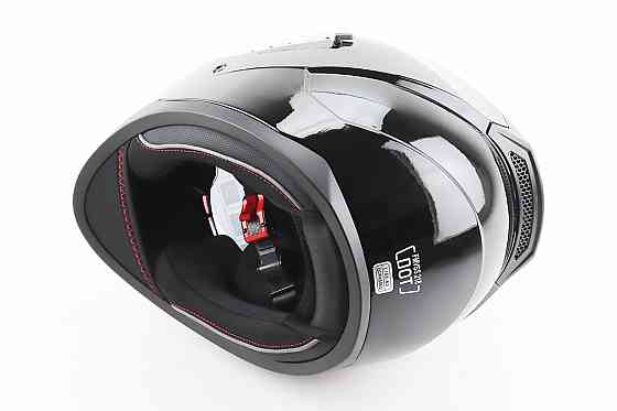 Шолом інтеграл, закритий (сертифікація DOT)+відкидні окуляри BLD-M67 L (59-60см), ЧОРНИЙ глянець Киев