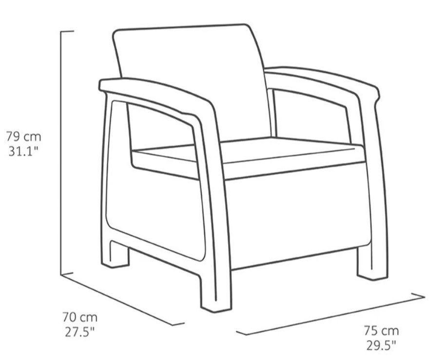 Набор мебели Keter Corfu Fiesta, коричневый Киев - изображение 9