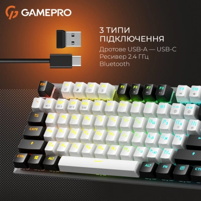 Клавіатура GamePro Genesis Joker Pro MK124G Pro Outemu Red Switch Wireless/Bluetooth/USB UA Gray (MK124G Pro) Вінниця - фото 2
