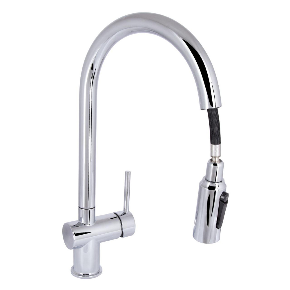 Змішувач для кухні Qtap Rozcesti з висувним виливом з під'єднанням для питної води QTROZ366CRM45938 Chrome Київ - фото 3