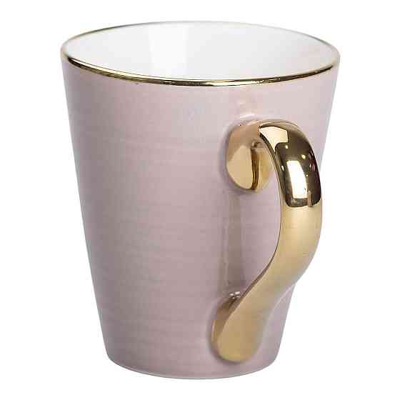 Чашка порцелянова із золотим обідком та позолоченою ручкою 320 (мл) Кремова RX-N240624CR Київ