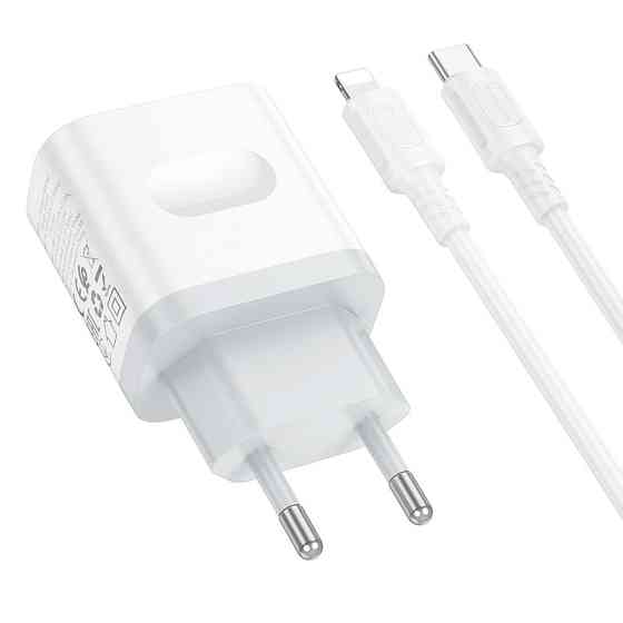 Мережевий зарядний пристрій з кабелем BOROFONE BA99A Breeze single port PD20W charger set(C to iP) White Одеса