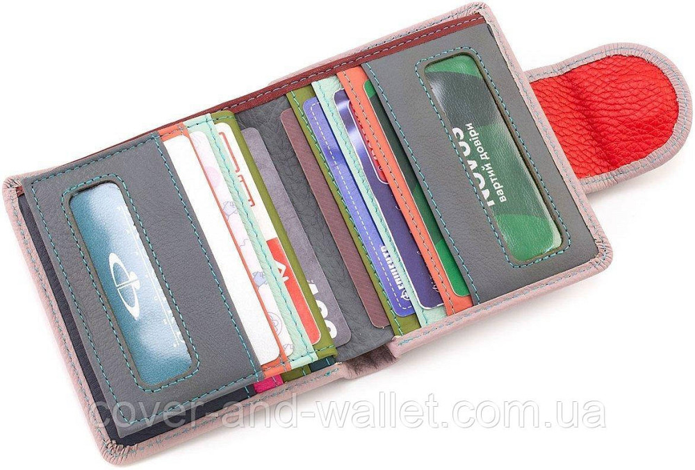 Світло рожевий жіночий шкіряний гаманець середнього розміру ST Leather Київ - фото 5