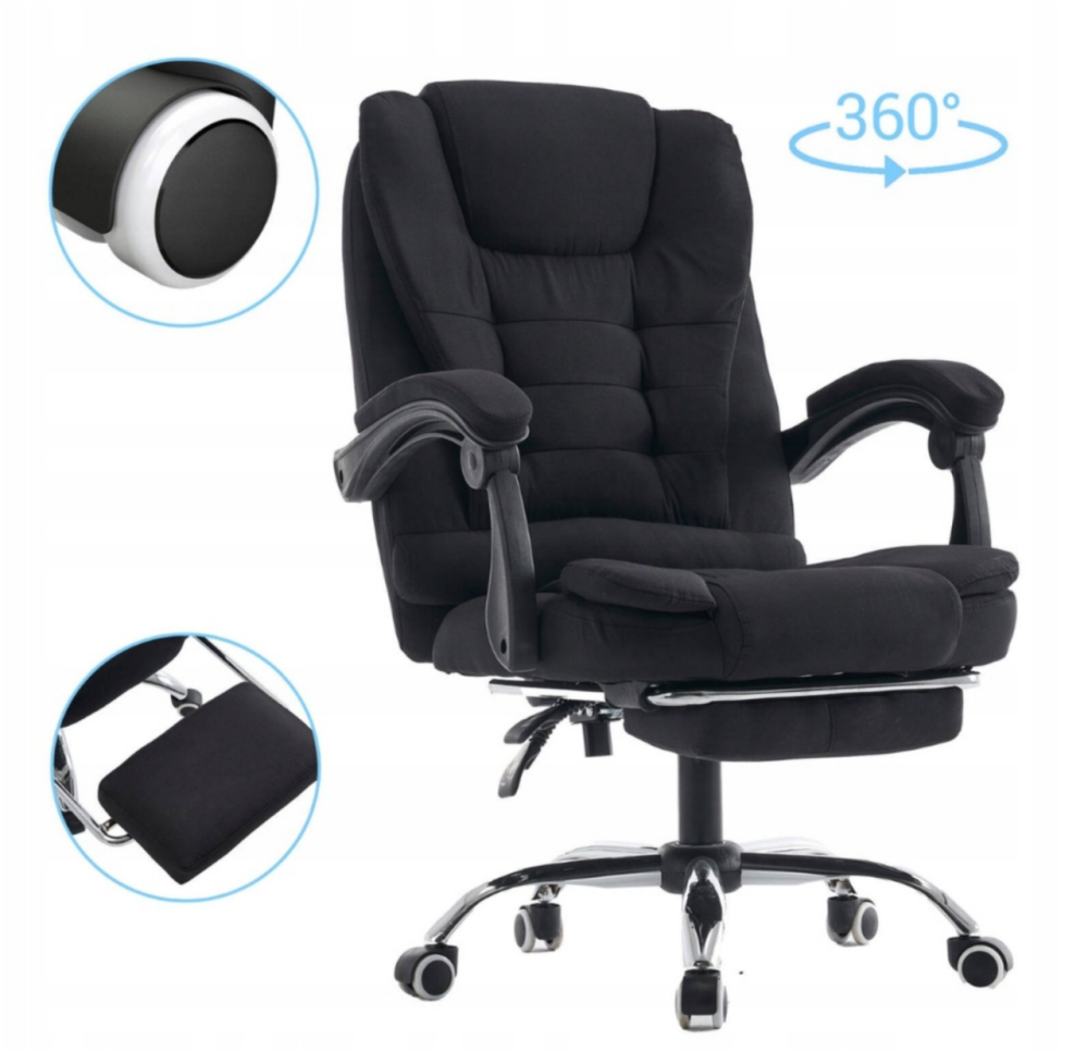 Крісло КОМПЮТЕРНЕ офісне ортопедичне ергономічне комп'ютерне м'яке з підставкою для ніг і масаже-ром з тканини посилене Львів - фото 4